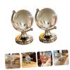 Toyvian 2pcs Creative Mini Crystal Globe Desktop Decor Rotatable Geographic Globe Ornaments for Office and Home Unique Educational Adornment Gift view 4