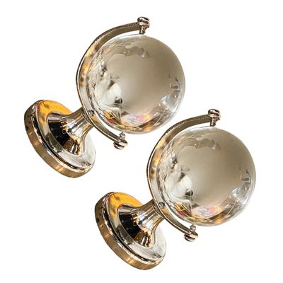BESPORTBLE 2pcs Chic Mini Crystal Globe Transparent Rotatable World Globe Desktop Ornament with Stable Base Creative Tabletop Decor for Home Office Store Interior Design