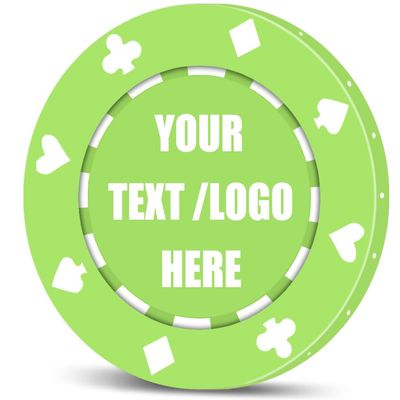 11 Grams Custom Poker Chips|Personalized Poker Chips|Custom with Logo,Text|Double-Sided Full-Color Printing|Bar Drink Tokens,Golf Ball Markers,Wedding Favors,Poker Games,Casino Nights (A,Light Green)