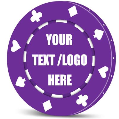 11 Grams Custom Poker Chips|Personalized Poker Chips|Custom with Logo,Text|Double-Sided Full-Color Printing|Bar Drink Tokens,Golf Ball Markers,Wedding Favors,Poker Games,Casino Nights (A,Purple)