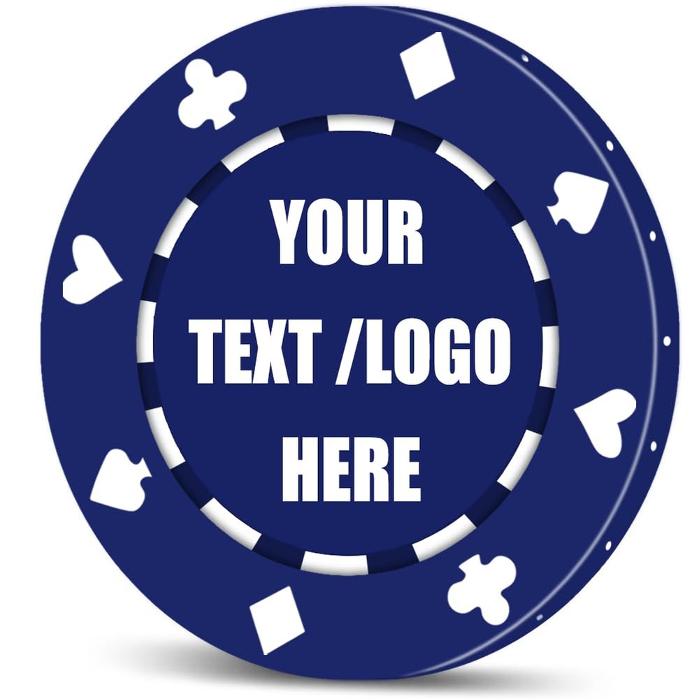 11 Grams Custom Poker Chips|Personalized Poker Chips|Custom with Logo,Text|Double-Sided Full-Color Printing|Bar Drink Tokens,Golf Ball Markers,Wedding Favors,Poker Games,Casino Nights (A,Dark Blue)