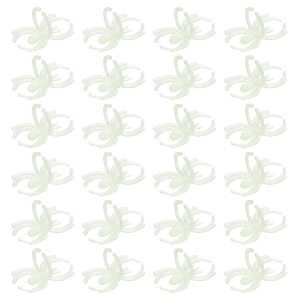 JOINPAYA 144pcs Creative Spider Shape Ring Plastic Animal Toy Finger Ring for Trick Or Treat Halloween Ghost Party White
