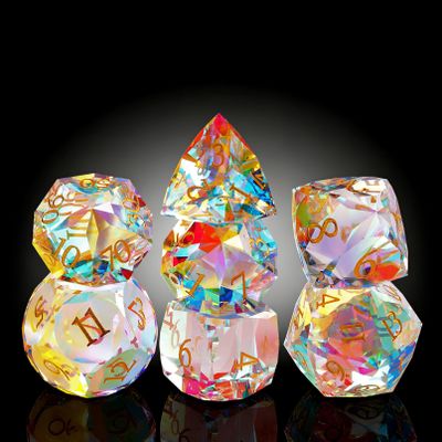 7-Piece Diamond Cut Dice Set for Dungeons and Dragons (D&D) | RPG & Tabletop Games | Premium Gift Box & Durable Design