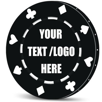 11 Grams Custom Poker Chips|Personalized Poker Chips|Custom with Logo,Text|Double-Sided Full-Color Printing|Bar Drink Tokens,Golf Ball Markers,Wedding Favors,Poker Games,Casino Nights (A,Black)
