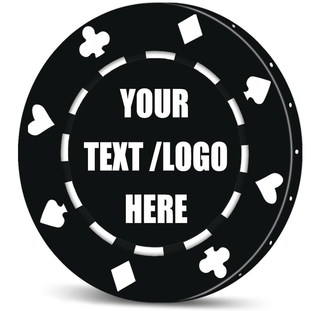 11 Grams Custom Poker Chips|Personalized Poker Chips|Custom with Logo,Text|Double-Sided Full-Color Printing|Bar Drink Tokens,Golf Ball Markers,Wedding Favors,Poker Games,Casino Nights (A,Black)