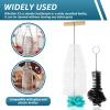 2Pcs Bottle Brush Deep Washing Glass Bottle Cleaning Brush Set with Non Slip Handle Efficient Bottles Cleaner Tool for Jar(White+Black) view 4