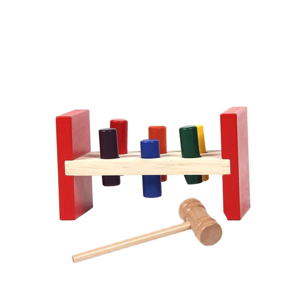 MERRYHAPY Early Educational Wooden Hammering for Safe Smooth Edged Whack Plaything Enhancing Concentration and Reaction Skills Interactive Beating Game