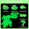 30in Large 3D Printed Glow in The Dark Articulated Dragons Toy with Eyes, Stress Relief 3D Printed Toys for Anxiety & ADHD,Unique Mystery Crystal Fidget Animal for Home Office Decor Luminous Green view 3