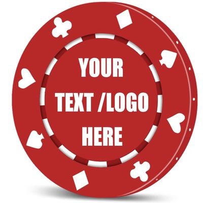11 Grams Custom Poker Chips|Personalized Poker Chips|Custom with Logo,Text|Double-Sided Full-Color Printing|Bar Drink Tokens,Golf Ball Markers,Wedding Favors,Poker Games,Casino Nights (A,Red)