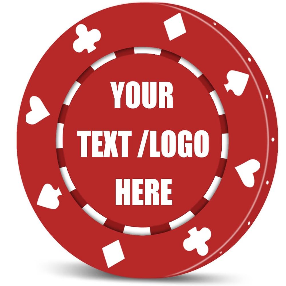 11 Grams Custom Poker Chips|Personalized Poker Chips|Custom with Logo,Text|Double-Sided Full-Color Printing|Bar Drink Tokens,Golf Ball Markers,Wedding Favors,Poker Games,Casino Nights (A,Red)