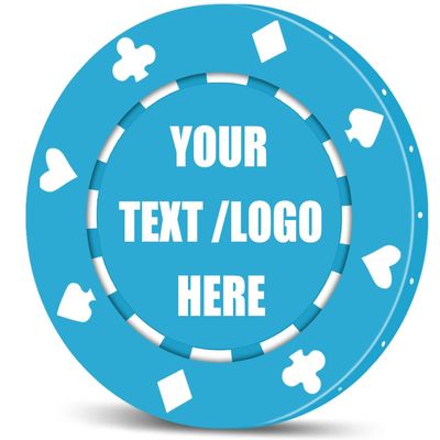 11 Grams Custom Poker Chips|Personalized Poker Chips|Custom with Logo,Text|Double-Sided Full-Color Printing|Bar Drink Tokens,Golf Ball Markers,Wedding Favors,Poker Games,Casino Nights (Light Blue)
