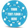 11 Grams Custom Poker Chips|Personalized Poker Chips|Custom with Logo,Text|Double-Sided Full-Color Printing|Bar Drink Tokens,Golf Ball Markers,Wedding Favors,Poker Games,Casino Nights (Light Blue) view 1