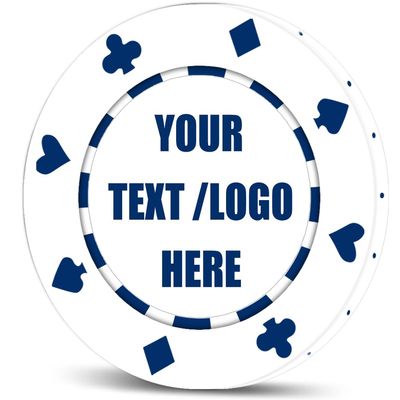 11 Grams Custom Poker Chips|Personalized Poker Chips|Custom with Logo,Text|Double-Sided Full-Color Printing|Bar Drink Tokens,Golf Ball Markers,Wedding Favors,Poker Games,Casino Nights (A,White)