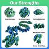 24in Medium 3D Printed Articulated Dragons Toy with Eyes, Stress Relief 3D Printed Toys for Anxiety & ADHD,Unique Mystery Crystal Fidget Animal for Home Office Decor Laser Green view 3