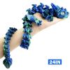 24in Medium 3D Printed Articulated Dragons Toy with Eyes, Stress Relief 3D Printed Toys for Anxiety & ADHD,Unique Mystery Crystal Fidget Animal for Home Office Decor Laser Green view 4