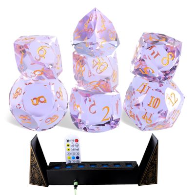 7-Piece Diamond Cut Dice Set for Dungeons and Dragons (D&D) | RPG & Tabletop Games | Premium Gift Box & Durable Design