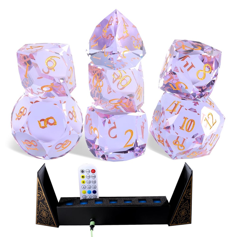 7-Piece Diamond Cut Dice Set for Dungeons and Dragons (D&D) | RPG & Tabletop Games | Premium Gift Box & Durable Design