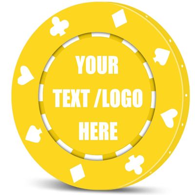 11 Grams Custom Poker Chips|Personalized Poker Chips|Custom with Logo,Text|Double-Sided Full-Color Printing|Bar Drink Tokens,Golf Ball Markers,Wedding Favors,Poker Games,Casino Nights (A,Yellow)
