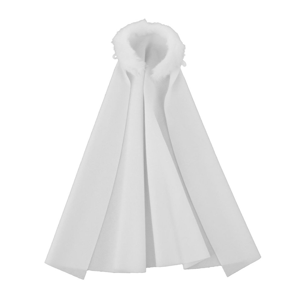 1/12 Scale Action Figure Clothes Doll Costume Accessories Cape Unisex Ancient Dress up for 6 inch Male Female Figures, White