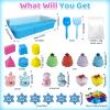 Aocii Kids Sensory Bin Sand Kit, Winter Fairy Tale Theme Sand Play Set, Toddlers Sandbox, Role Pretend Play Snowfield Toy Christmas Birthday, Gift for Girls Boys 3 4 5 6 7 8 9 Years view 2