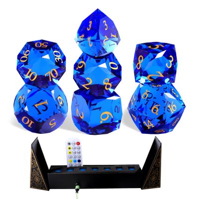 7-Piece Diamond Cut Dice Set for Dungeons and Dragons (D&D) | RPG & Tabletop Games | Premium Gift Box & Durable Design