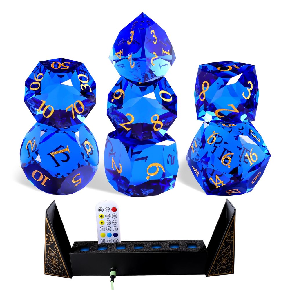 7-Piece Diamond Cut Dice Set for Dungeons and Dragons (D&D) | RPG & Tabletop Games | Premium Gift Box & Durable Design