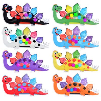 ASIOWELY 8Pcs Dinosaur Color Sorting Sensory Toys for Kids with Autism Toddler Toys for Airplane Travel Road Trip Preschool Montessori Toys Fine Motor Skills Christmas Stocking Stuffer Gift for Kids
