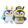 2 PCS Mini Stuffed Animals Penguin Plush Toys6 Inch Cute Soft Small Penguin Stuffed Animals HangingPlush Penguin Keychain for Birthday Christmas OrnamentGifts for Boys Girls (Deer + Bee2 Pcs) view 1
