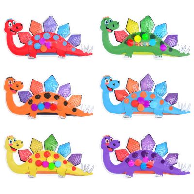 ASIOWELY 6Pcs Dinosaur Color Sorting Sensory Toys for Kids with Autism Toddler Toys for Airplane Travel Road Trip Preschool Montessori Toys Fine Motor Skills Christmas Stocking Stuffer Gift for Kids