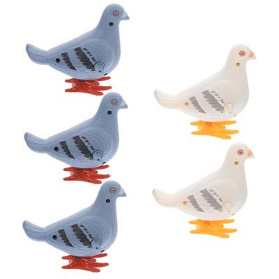 Kisangel 5Pcs Wind Up Pigeon Decorative Clockwork Ornaments for and Collectible Vintage Style Gift Random Color