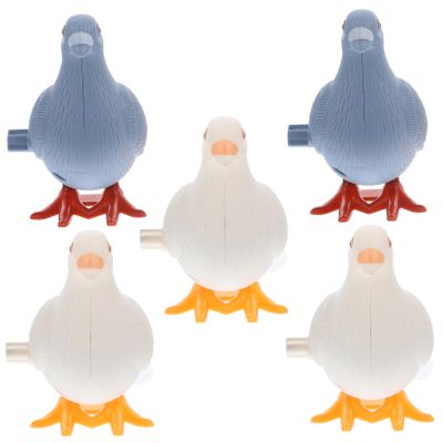 UPKOCH 5Pcs Wind Up Pigeon Vintage Style Interactive Playthings Plastic Desktop Decors Boys Random Color
