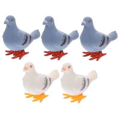 CIYODO 5Pcs Wind Up for Adorable Simulation Pigeon Design Educational Plastic Plaything Portable Clockwork for Party Favors and Room Decor Random Color