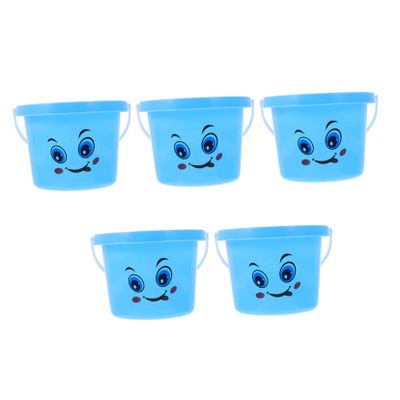 BCOATH 5Pcs Sand Buckets Lightweight PP Sand Holders Safe Beach Pails for Outdoor Play and Sandcastle Building