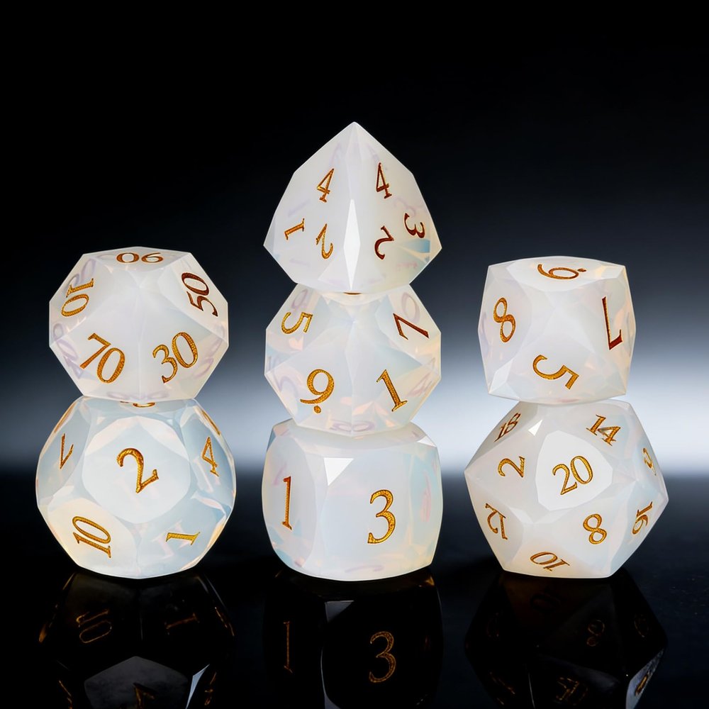 7-Piece Diamond Cut Dice Set for Dungeons and Dragons (D&D) | RPG & Tabletop Games | Premium Gift Box & Durable Design