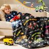 God Says I Am Construction Bible Verse Truck Blanket Gifts for Boys Toddlers Kids - Super Soft Fuzzy Flannel Throw Sheets Decor for Couch Sofa Nap Lap Travel Office - 120" X 90" for Whole Family view 3