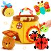 Baby Toys 6-12 Months - Soft Beehive with 5 Sensory Stuffed Animals, Rattle, Crinkle & Mirror, Montessori Toys for 6 7 8 9 10 Month Old Baby Boy Girl Birthday Gifts Easter Basket Stuffers Ages 0-2 view 1
