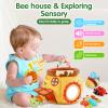 Baby Toys 6-12 Months - Soft Beehive with 5 Sensory Stuffed Animals, Rattle, Crinkle & Mirror, Montessori Toys for 6 7 8 9 10 Month Old Baby Boy Girl Birthday Gifts Easter Basket Stuffers Ages 0-2 view 2