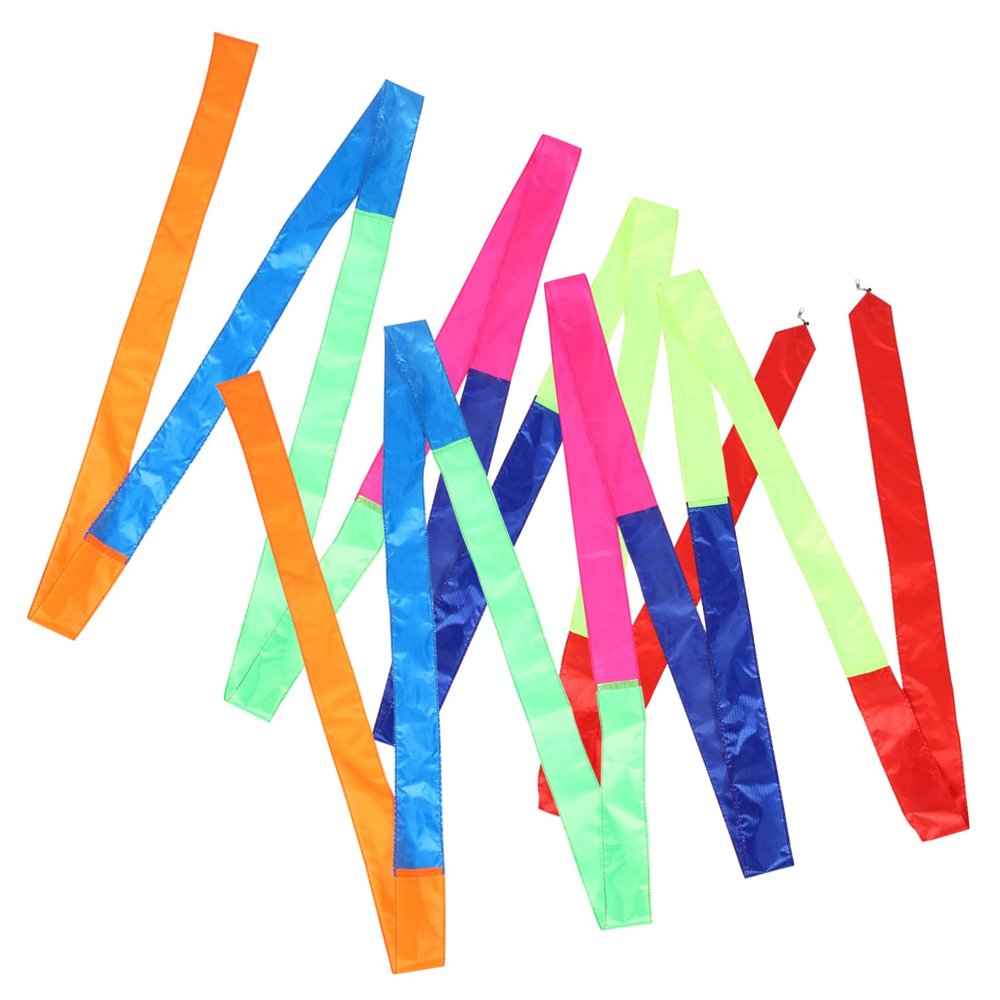 Kisangel 2pcs Rainbow Kite Tail Streamers Long Cloth Outdoor for Teens Party Garden Decor with Easy Connector Hook