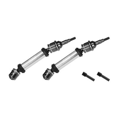 4140 Carbon Steel+ Aluminum 6061-T6 Alloy Front CVD Drive Shaft for Traxxas 1/10 Ford Fiesta ST Rally VXL Upgrades - Silver