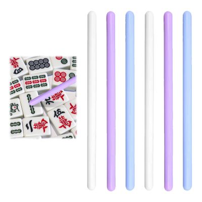 6 Pcs Silicone Mahjong Tile Grabbers Sticks, 14cm Mahjong Accessories Easy to Reach and Pick Up, Tile Grabbing Tools for Seniors Beginners, Family Game Night Home, Parties, Entertainment
