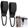 2 Pcs Stroller Hooks for Bags, Universal Clips and Hooks with Premium Leather Straps Fit for Round, Square and Oval Stroller Handles, Non-Slip with One-Hand Opening, Carry 11lbs view 1
