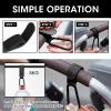 2 Pcs Stroller Hooks for Bags, Universal Clips and Hooks with Premium Leather Straps Fit for Round, Square and Oval Stroller Handles, Non-Slip with One-Hand Opening, Carry 11lbs view 4