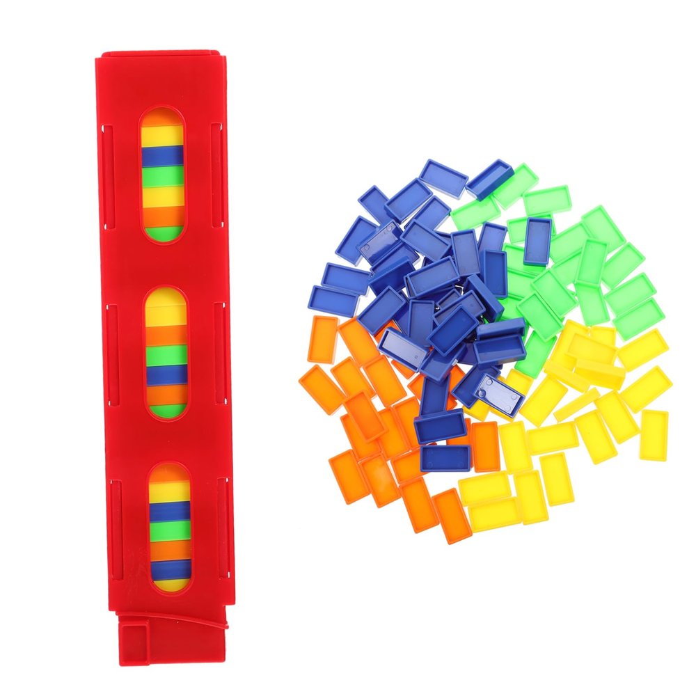 Abaodam Domino Train for Early Education Play Smooth Surface Domino Blocks with Random Bright Colors Enhances Imagination and Practical Thinking Skills Random Color