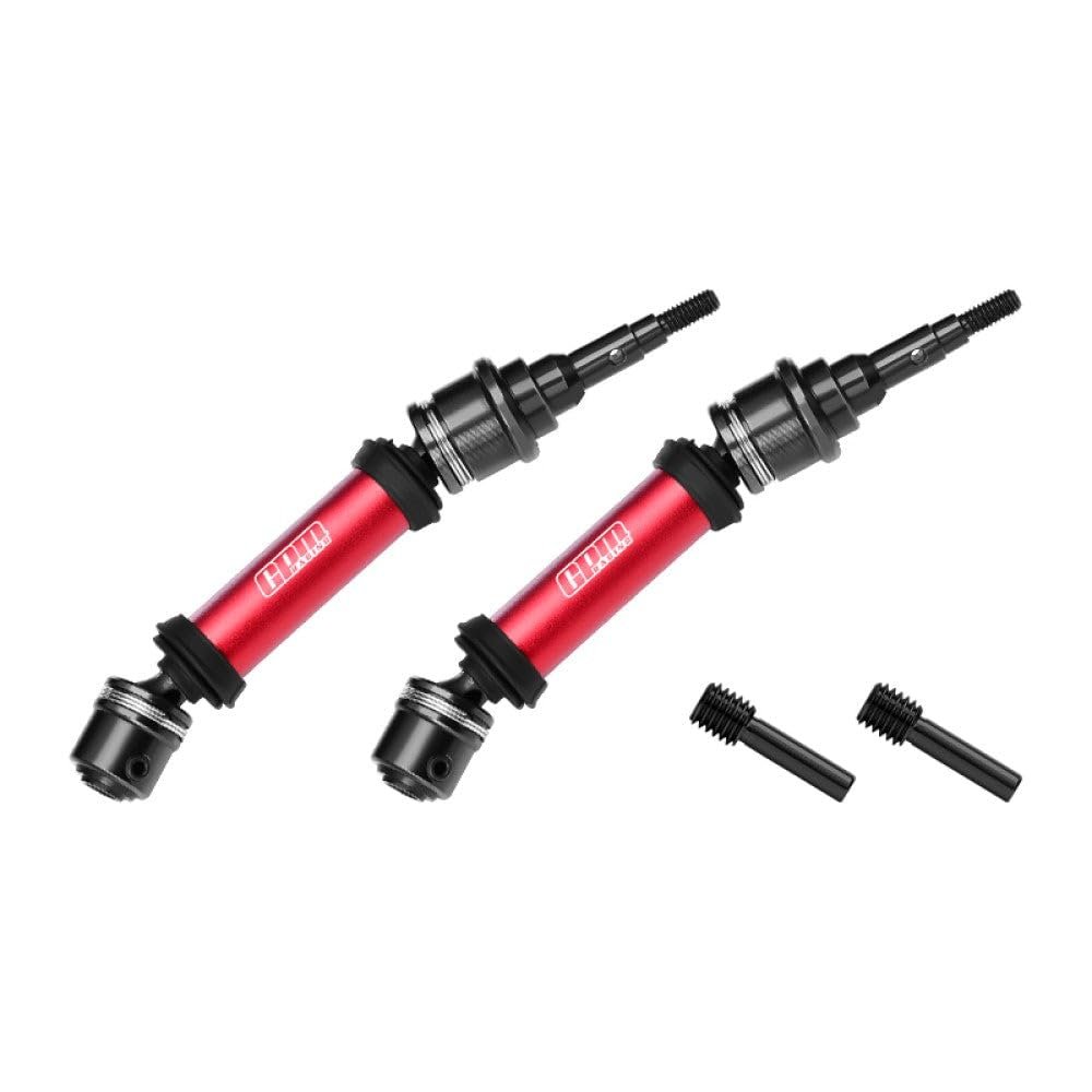 4140 Carbon Steel+ Aluminum 6061-T6 Alloy Rear CVD Drive Shaft for Traxxas 1/10 Ford Fiesta ST Rally VXL Upgrades - Red
