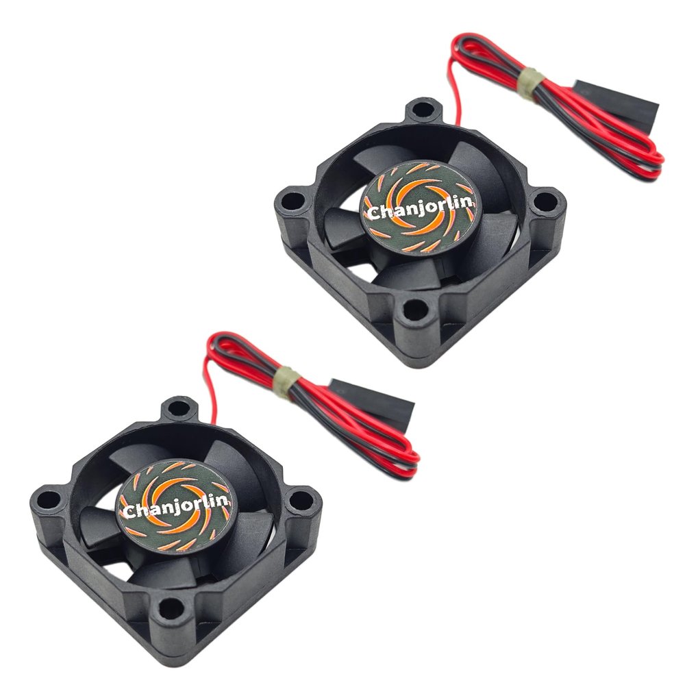 Chanjorlin 2Pack RC Car Motor Cooling Fan 25mm 30mm 40mm 50mm High Speed Heatsink 28000RPM ESC Fans for 1/8 1/7 1/10 1/12 Scale Truck Off Road Crawler Car Boat 540 550 Brushless Brushed Motors (30mm)
