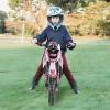 feneihe 50cc 2-Stroke Kids Dirt Bike Mini Motorcycle Gas Dirt Bike Pocket Rocket Bike, Gas Powered Motorcycle Off Road with Front Rear Disc Brakes, Max Speed 30KM/H, Birthday Gifts for Kids Pink view 3