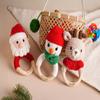 Personalized Christmas Crochet Baby Rattle Toy,Handmade Animal Rattle,Baby Shower Gift,Infant Grasping Toy,Santa view 2