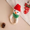 Personalized Christmas Crochet Baby Rattle Toy,Handmade Animal Rattle,Baby Shower Gift,Infant Grasping Toy,Santa view 4