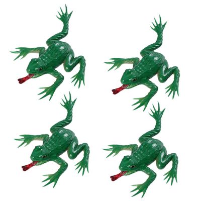 4pcs Halloween Tricky Frog Props Lifelike Latex Mischief for April Fool's Day Pranks and Spooky Haunted House Decorations Random Colors Random Color