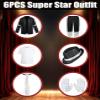 ACLGCSU Dance Costumes for Kid, 80s 90s Star Outfit Set for Boys Cosplay Halloween Role Play Party Dress Up view 3